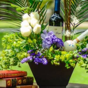 vino poesia y rosas arreglo