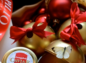 champagne y 3 deseos para navidad con caviar